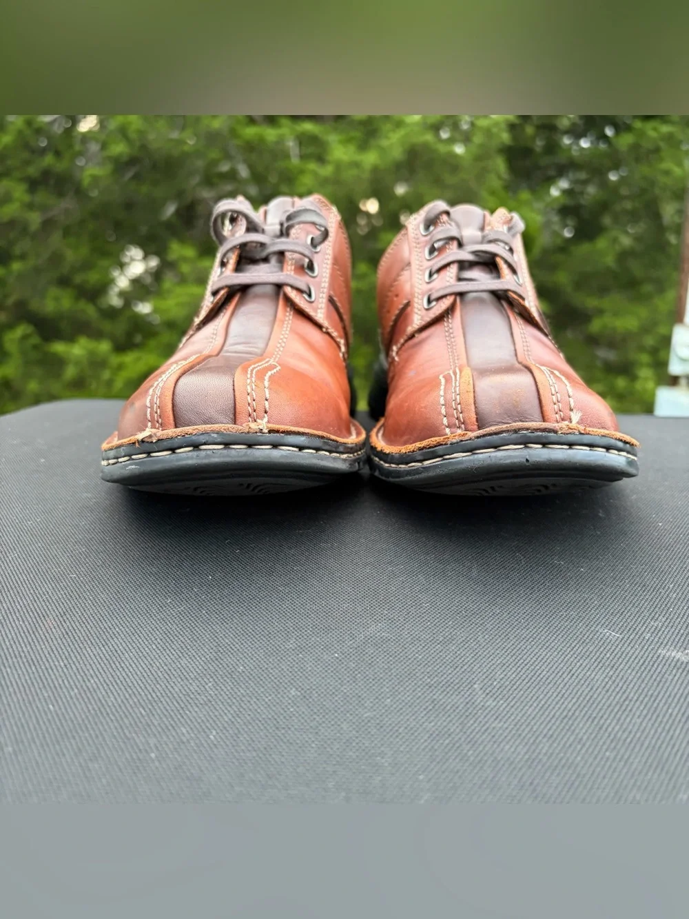 Clarks Active Air Men's Size 10 Two Tone Brown Leather Casual Oxford Sneakers